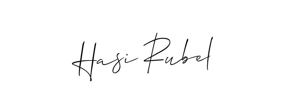 Use a signature maker to create a handwritten signature online. With this signature software, you can design (Allison_Script) your own signature for name Hasi Rubel. Hasi Rubel signature style 2 images and pictures png