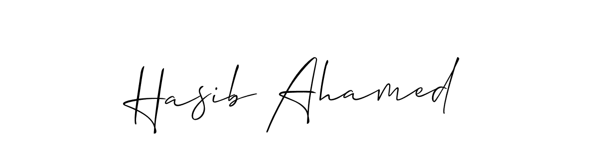 Make a beautiful signature design for name Hasib Ahamed. With this signature (Allison_Script) style, you can create a handwritten signature for free. Hasib Ahamed signature style 2 images and pictures png