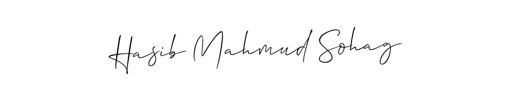 How to make Hasib Mahmud Sohag name signature. Use Allison_Script style for creating short signs online. This is the latest handwritten sign. Hasib Mahmud Sohag signature style 2 images and pictures png