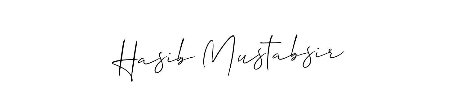 Hasib Mustabsir stylish signature style. Best Handwritten Sign (Allison_Script) for my name. Handwritten Signature Collection Ideas for my name Hasib Mustabsir. Hasib Mustabsir signature style 2 images and pictures png