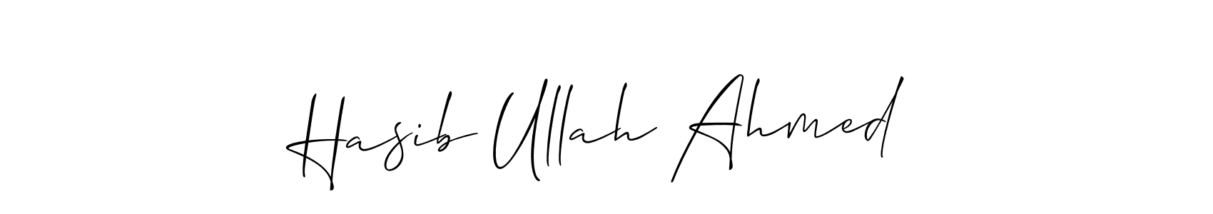 Similarly Allison_Script is the best handwritten signature design. Signature creator online .You can use it as an online autograph creator for name Hasib Ullah Ahmed. Hasib Ullah Ahmed signature style 2 images and pictures png
