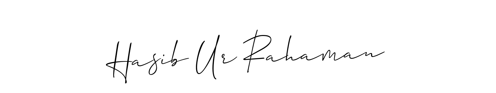 How to make Hasib Ur Rahaman name signature. Use Allison_Script style for creating short signs online. This is the latest handwritten sign. Hasib Ur Rahaman signature style 2 images and pictures png