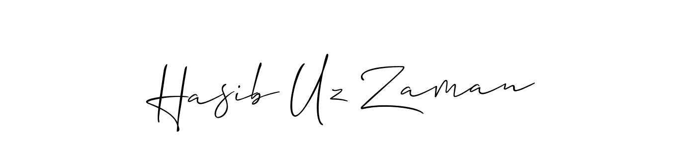 How to make Hasib Uz Zaman signature? Allison_Script is a professional autograph style. Create handwritten signature for Hasib Uz Zaman name. Hasib Uz Zaman signature style 2 images and pictures png