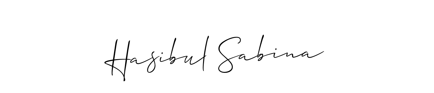 if you are searching for the best signature style for your name Hasibul Sabina. so please give up your signature search. here we have designed multiple signature styles  using Allison_Script. Hasibul Sabina signature style 2 images and pictures png