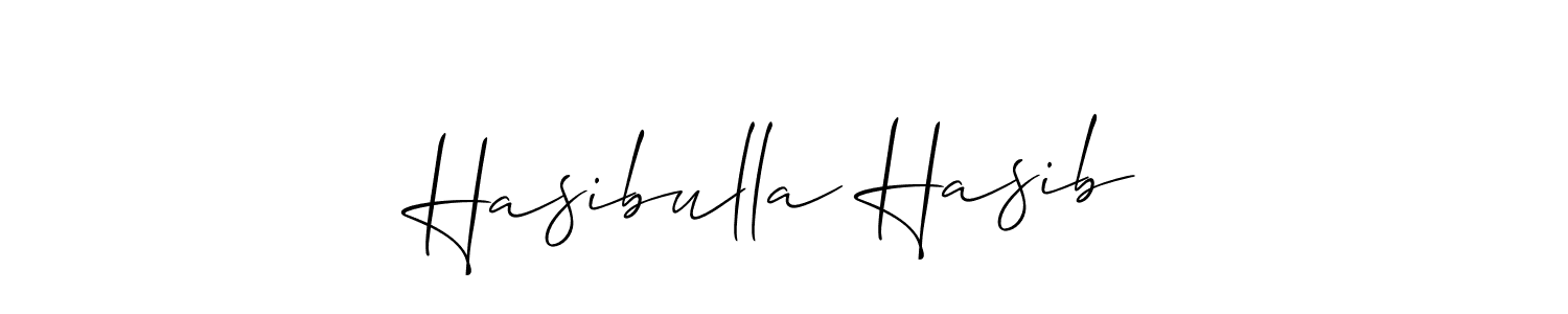 Also we have Hasibulla Hasib name is the best signature style. Create professional handwritten signature collection using Allison_Script autograph style. Hasibulla Hasib signature style 2 images and pictures png