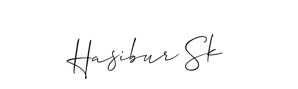 Use a signature maker to create a handwritten signature online. With this signature software, you can design (Allison_Script) your own signature for name Hasibur Sk. Hasibur Sk signature style 2 images and pictures png