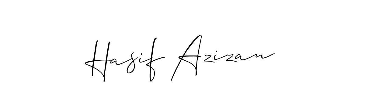 It looks lik you need a new signature style for name Hasif Azizan. Design unique handwritten (Allison_Script) signature with our free signature maker in just a few clicks. Hasif Azizan signature style 2 images and pictures png