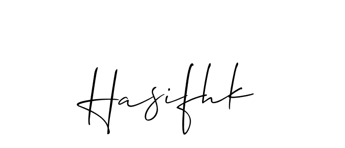 Create a beautiful signature design for name Hasifhk. With this signature (Allison_Script) fonts, you can make a handwritten signature for free. Hasifhk signature style 2 images and pictures png