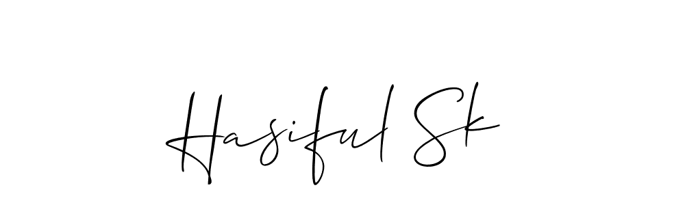 The best way (Allison_Script) to make a short signature is to pick only two or three words in your name. The name Hasiful Sk include a total of six letters. For converting this name. Hasiful Sk signature style 2 images and pictures png