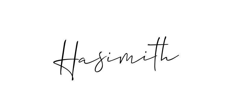 Create a beautiful signature design for name Hasimith. With this signature (Allison_Script) fonts, you can make a handwritten signature for free. Hasimith signature style 2 images and pictures png
