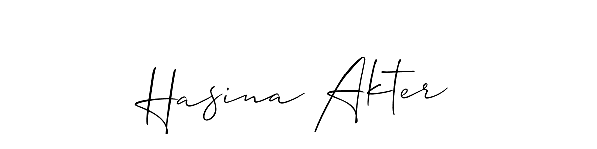 Use a signature maker to create a handwritten signature online. With this signature software, you can design (Allison_Script) your own signature for name Hasina Akter. Hasina Akter signature style 2 images and pictures png