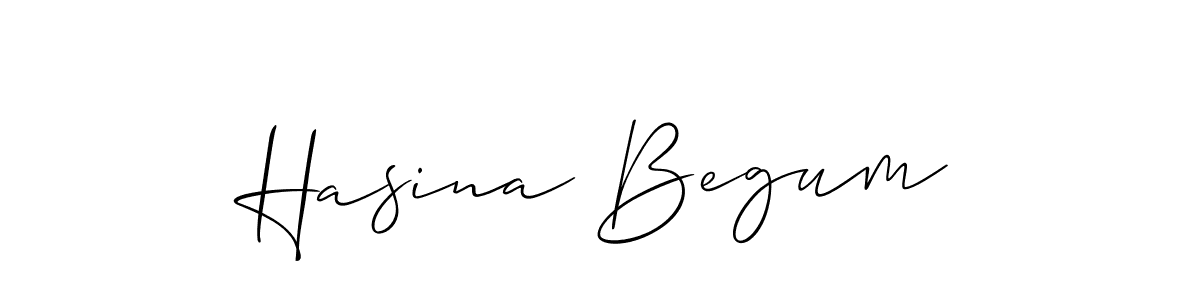How to make Hasina Begum name signature. Use Allison_Script style for creating short signs online. This is the latest handwritten sign. Hasina Begum signature style 2 images and pictures png