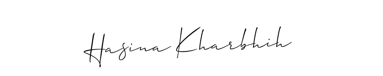 You should practise on your own different ways (Allison_Script) to write your name (Hasina Kharbhih) in signature. don't let someone else do it for you. Hasina Kharbhih signature style 2 images and pictures png