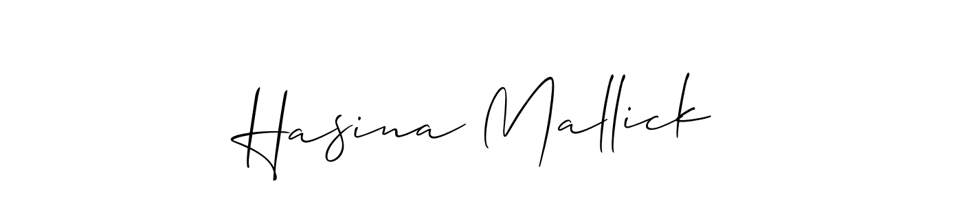 Design your own signature with our free online signature maker. With this signature software, you can create a handwritten (Allison_Script) signature for name Hasina Mallick. Hasina Mallick signature style 2 images and pictures png
