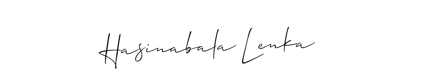 How to Draw Hasinabala Lenka signature style? Allison_Script is a latest design signature styles for name Hasinabala Lenka. Hasinabala Lenka signature style 2 images and pictures png