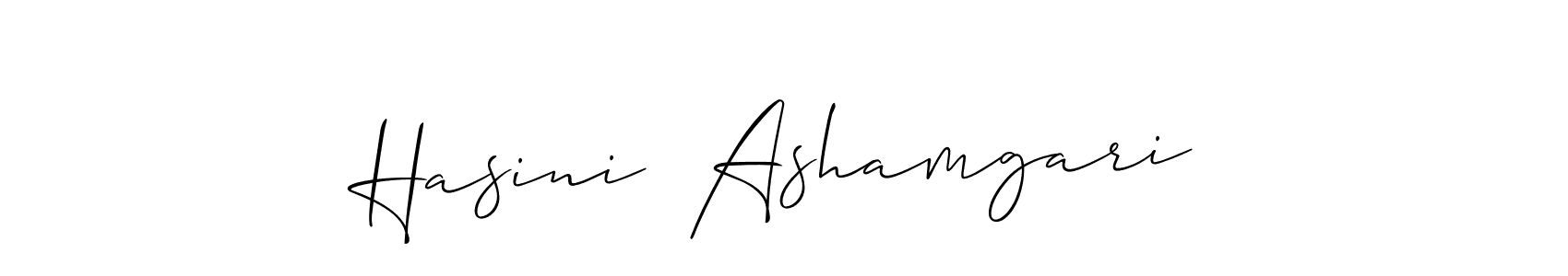 It looks lik you need a new signature style for name Hasini  Ashamgari. Design unique handwritten (Allison_Script) signature with our free signature maker in just a few clicks. Hasini  Ashamgari signature style 2 images and pictures png