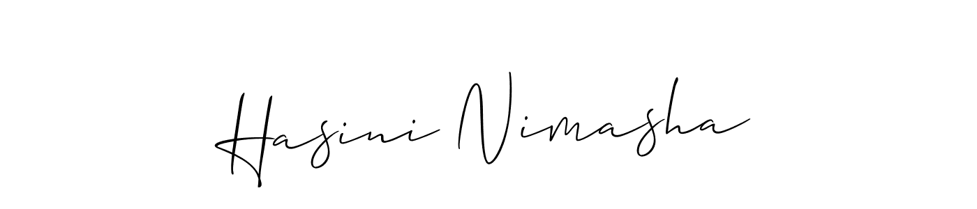 Hasini Nimasha stylish signature style. Best Handwritten Sign (Allison_Script) for my name. Handwritten Signature Collection Ideas for my name Hasini Nimasha. Hasini Nimasha signature style 2 images and pictures png