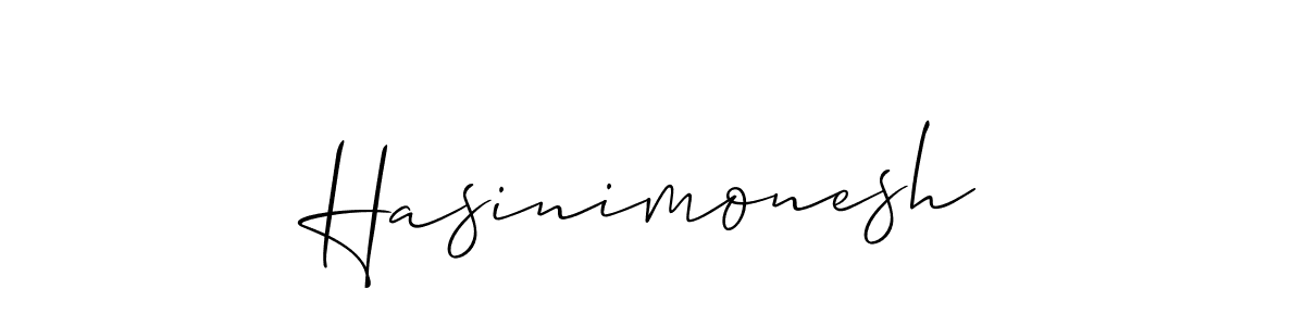 Use a signature maker to create a handwritten signature online. With this signature software, you can design (Allison_Script) your own signature for name Hasinimonesh. Hasinimonesh signature style 2 images and pictures png