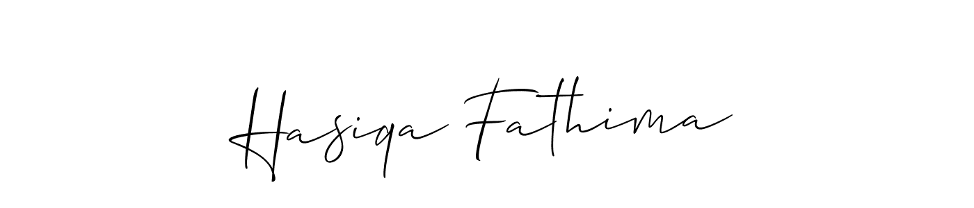 Design your own signature with our free online signature maker. With this signature software, you can create a handwritten (Allison_Script) signature for name Hasiqa Fathima. Hasiqa Fathima signature style 2 images and pictures png