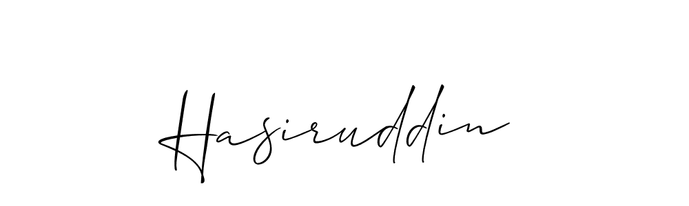 How to make Hasiruddin signature? Allison_Script is a professional autograph style. Create handwritten signature for Hasiruddin name. Hasiruddin signature style 2 images and pictures png