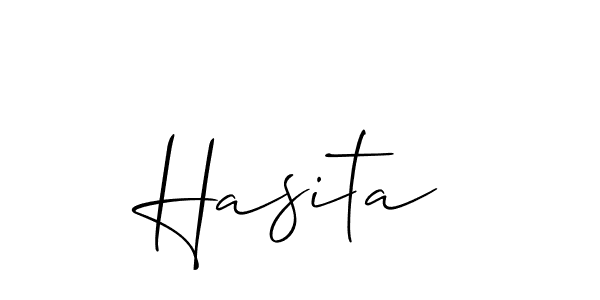 Use a signature maker to create a handwritten signature online. With this signature software, you can design (Allison_Script) your own signature for name Hasita. Hasita signature style 2 images and pictures png