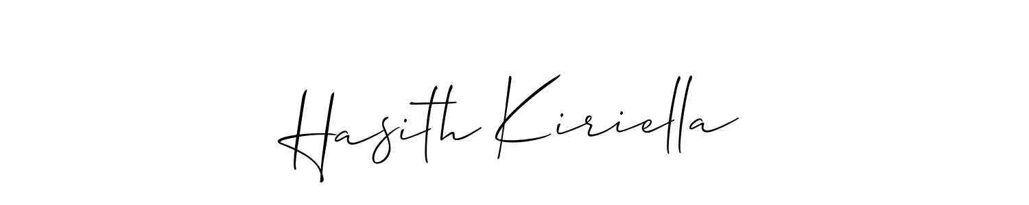 Also we have Hasith Kiriella name is the best signature style. Create professional handwritten signature collection using Allison_Script autograph style. Hasith Kiriella signature style 2 images and pictures png