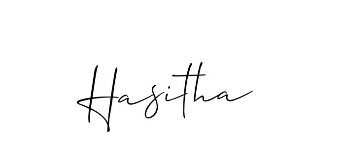 Create a beautiful signature design for name Hasitha. With this signature (Allison_Script) fonts, you can make a handwritten signature for free. Hasitha signature style 2 images and pictures png