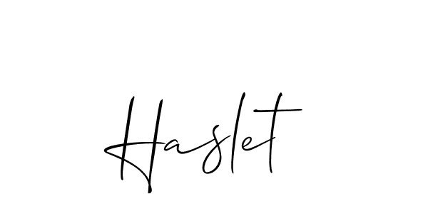 Once you've used our free online signature maker to create your best signature Allison_Script style, it's time to enjoy all of the benefits that Haslet name signing documents. Haslet signature style 2 images and pictures png