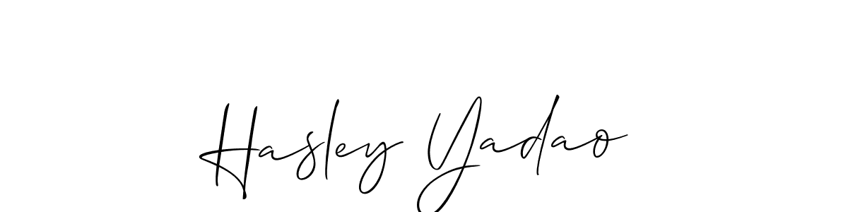 Allison_Script is a professional signature style that is perfect for those who want to add a touch of class to their signature. It is also a great choice for those who want to make their signature more unique. Get Hasley Yadao name to fancy signature for free. Hasley Yadao signature style 2 images and pictures png