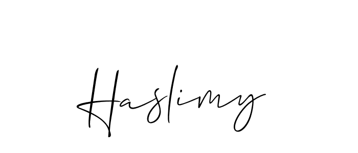 if you are searching for the best signature style for your name Haslimy. so please give up your signature search. here we have designed multiple signature styles  using Allison_Script. Haslimy signature style 2 images and pictures png