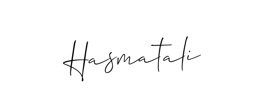 Design your own signature with our free online signature maker. With this signature software, you can create a handwritten (Allison_Script) signature for name Hasmatali. Hasmatali signature style 2 images and pictures png