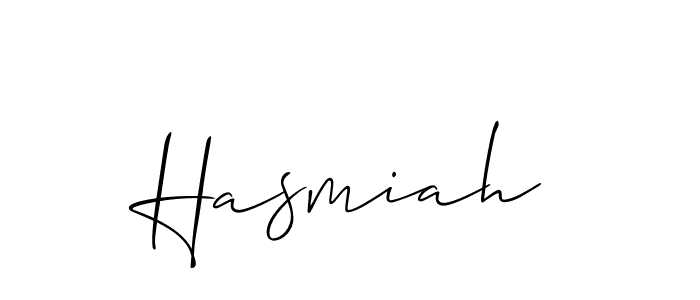 How to make Hasmiah name signature. Use Allison_Script style for creating short signs online. This is the latest handwritten sign. Hasmiah signature style 2 images and pictures png