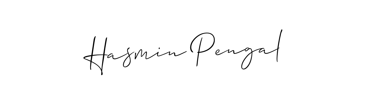 How to make Hasmin Pengal name signature. Use Allison_Script style for creating short signs online. This is the latest handwritten sign. Hasmin Pengal signature style 2 images and pictures png