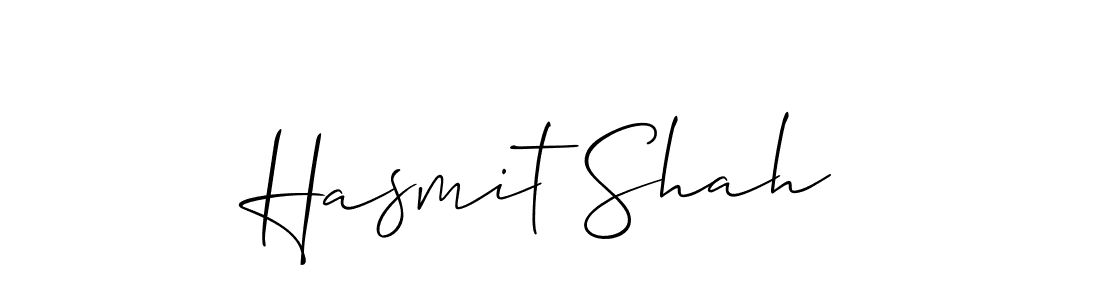 Allison_Script is a professional signature style that is perfect for those who want to add a touch of class to their signature. It is also a great choice for those who want to make their signature more unique. Get Hasmit Shah name to fancy signature for free. Hasmit Shah signature style 2 images and pictures png