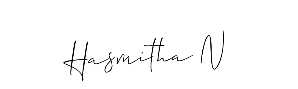 Use a signature maker to create a handwritten signature online. With this signature software, you can design (Allison_Script) your own signature for name Hasmitha N. Hasmitha N signature style 2 images and pictures png
