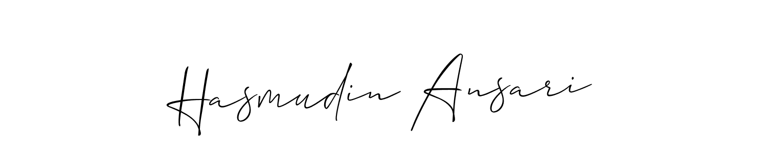 if you are searching for the best signature style for your name Hasmudin Ansari. so please give up your signature search. here we have designed multiple signature styles  using Allison_Script. Hasmudin Ansari signature style 2 images and pictures png