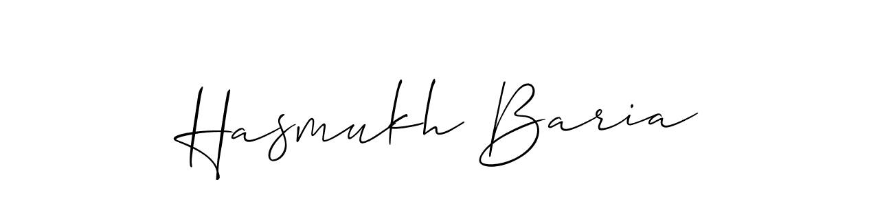 How to make Hasmukh Baria name signature. Use Allison_Script style for creating short signs online. This is the latest handwritten sign. Hasmukh Baria signature style 2 images and pictures png