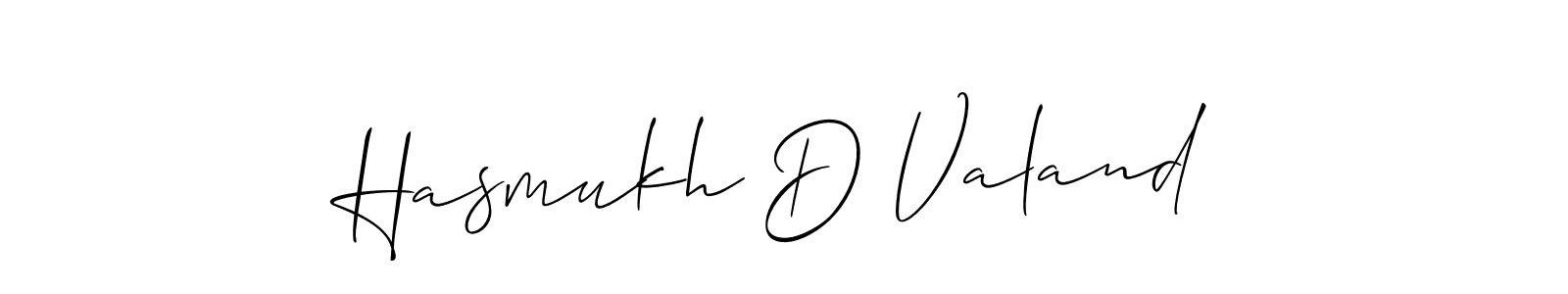 You should practise on your own different ways (Allison_Script) to write your name (Hasmukh D Valand) in signature. don't let someone else do it for you. Hasmukh D Valand signature style 2 images and pictures png