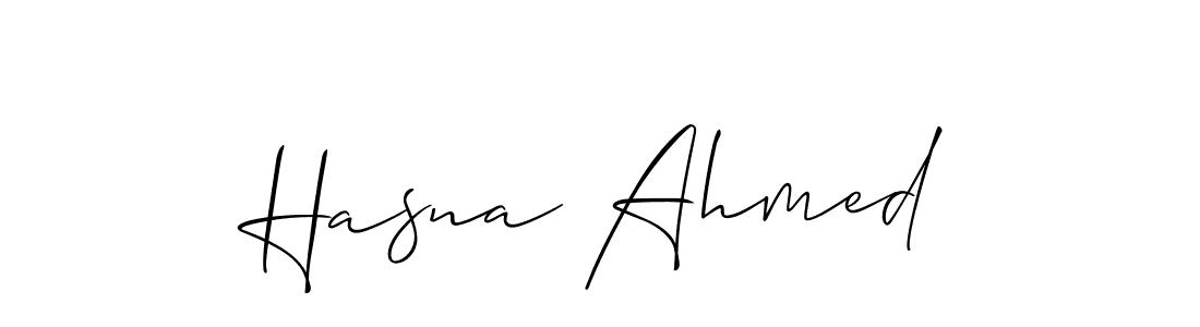 Hasna Ahmed stylish signature style. Best Handwritten Sign (Allison_Script) for my name. Handwritten Signature Collection Ideas for my name Hasna Ahmed. Hasna Ahmed signature style 2 images and pictures png