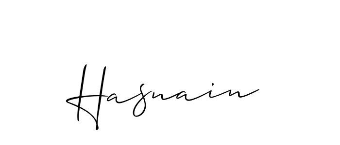 Also You can easily find your signature by using the search form. We will create Hasnain name handwritten signature images for you free of cost using Allison_Script sign style. Hasnain signature style 2 images and pictures png