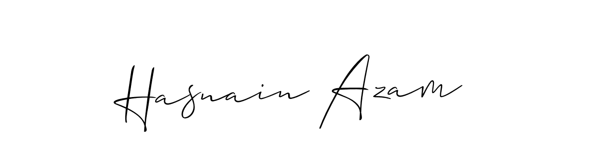 Also we have Hasnain Azam name is the best signature style. Create professional handwritten signature collection using Allison_Script autograph style. Hasnain Azam signature style 2 images and pictures png