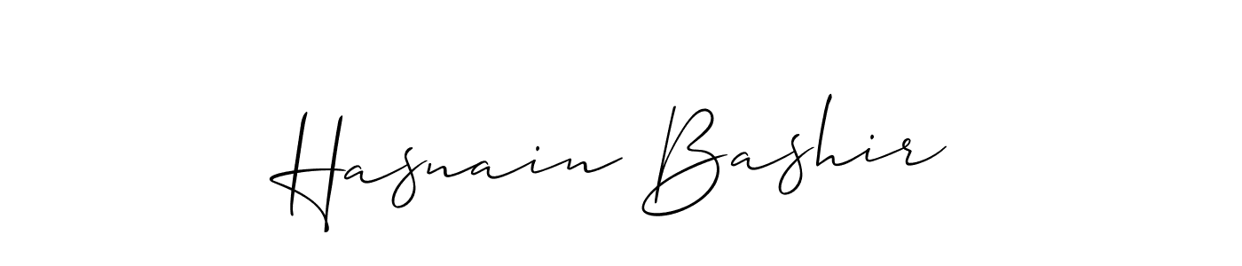 Use a signature maker to create a handwritten signature online. With this signature software, you can design (Allison_Script) your own signature for name Hasnain Bashir. Hasnain Bashir signature style 2 images and pictures png