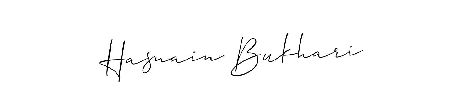 Also we have Hasnain Bukhari name is the best signature style. Create professional handwritten signature collection using Allison_Script autograph style. Hasnain Bukhari signature style 2 images and pictures png