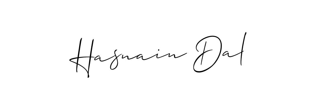 Design your own signature with our free online signature maker. With this signature software, you can create a handwritten (Allison_Script) signature for name Hasnain Dal. Hasnain Dal signature style 2 images and pictures png