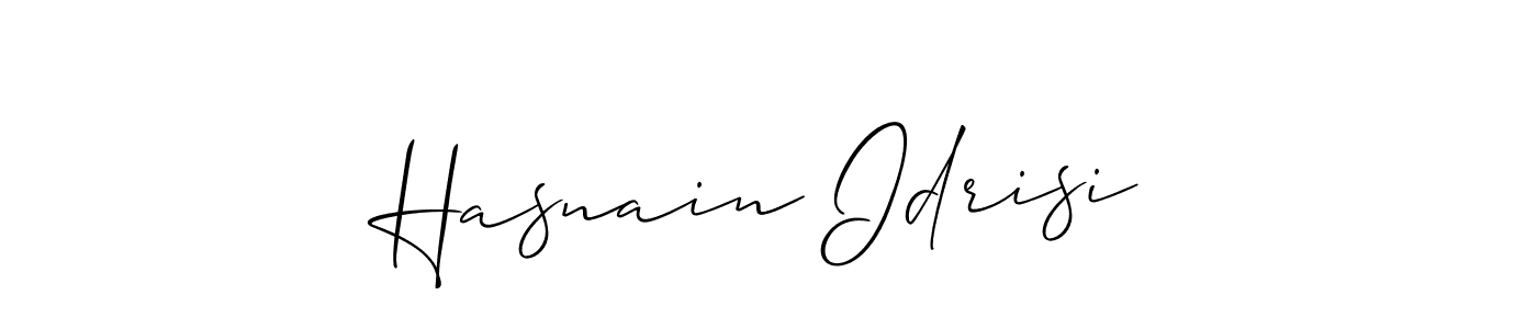 How to make Hasnain Idrisi signature? Allison_Script is a professional autograph style. Create handwritten signature for Hasnain Idrisi name. Hasnain Idrisi signature style 2 images and pictures png