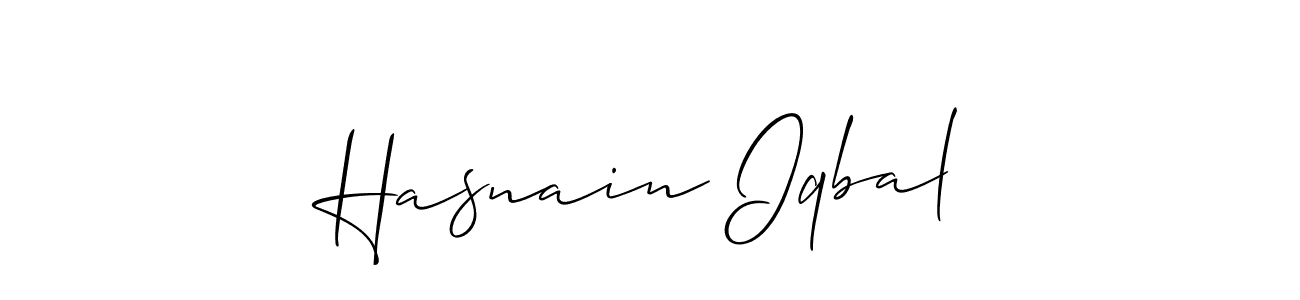 You should practise on your own different ways (Allison_Script) to write your name (Hasnain Iqbal) in signature. don't let someone else do it for you. Hasnain Iqbal signature style 2 images and pictures png