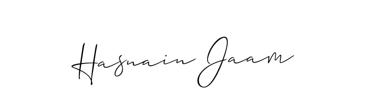 Hasnain Jaam stylish signature style. Best Handwritten Sign (Allison_Script) for my name. Handwritten Signature Collection Ideas for my name Hasnain Jaam. Hasnain Jaam signature style 2 images and pictures png