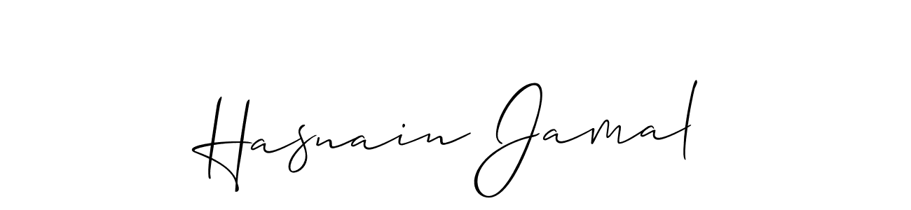 This is the best signature style for the Hasnain Jamal name. Also you like these signature font (Allison_Script). Mix name signature. Hasnain Jamal signature style 2 images and pictures png
