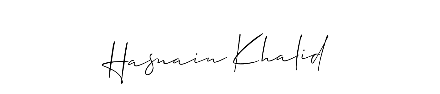 Hasnain Khalid stylish signature style. Best Handwritten Sign (Allison_Script) for my name. Handwritten Signature Collection Ideas for my name Hasnain Khalid. Hasnain Khalid signature style 2 images and pictures png