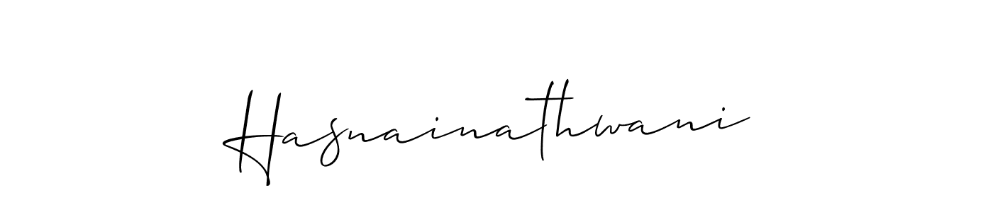 Also we have Hasnainathwani name is the best signature style. Create professional handwritten signature collection using Allison_Script autograph style. Hasnainathwani signature style 2 images and pictures png